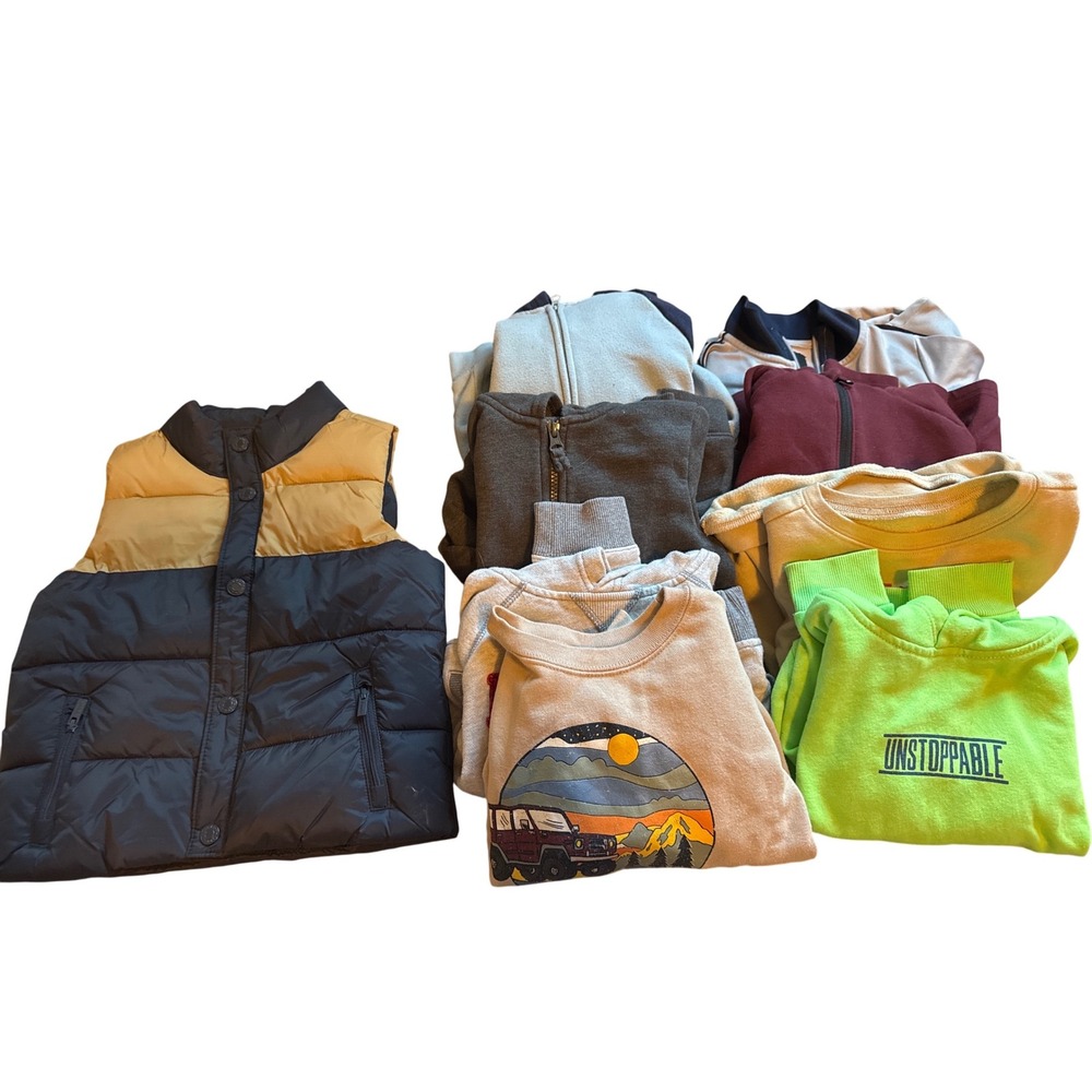 Kids Boys 9 Piece Bundle Vest‎ Hoodies Sweatshirts